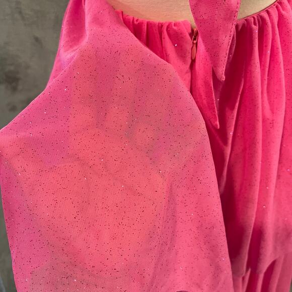 For Love & Lemons Juni Tulle Maxi Dress in Pink Sparkle Glitter Size XS - Picture 5 of 9